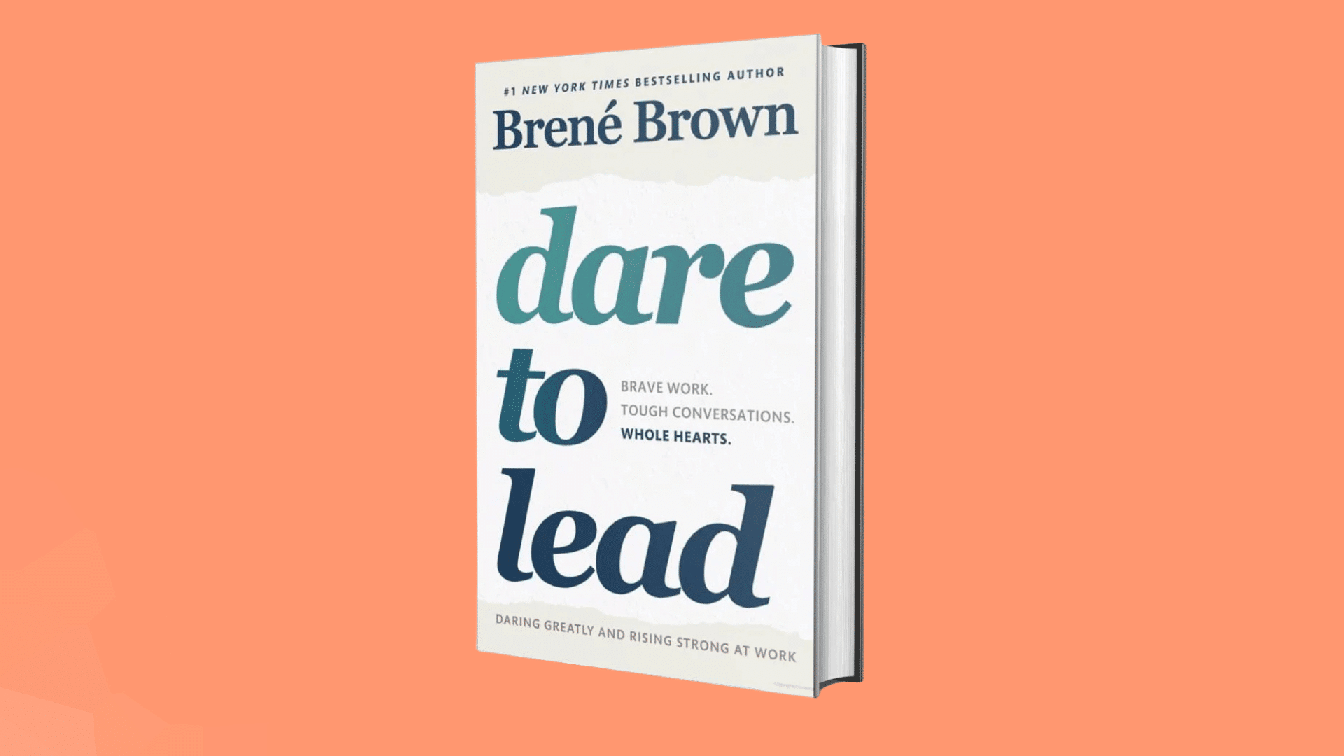 the book dared to lead by brené brown on a solid background