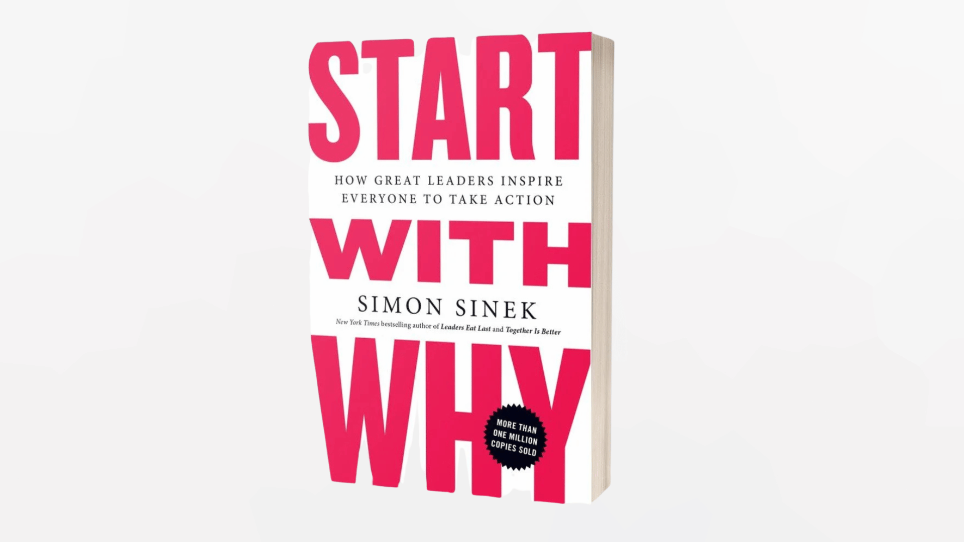 the book start with why by simon sinek on a solid background