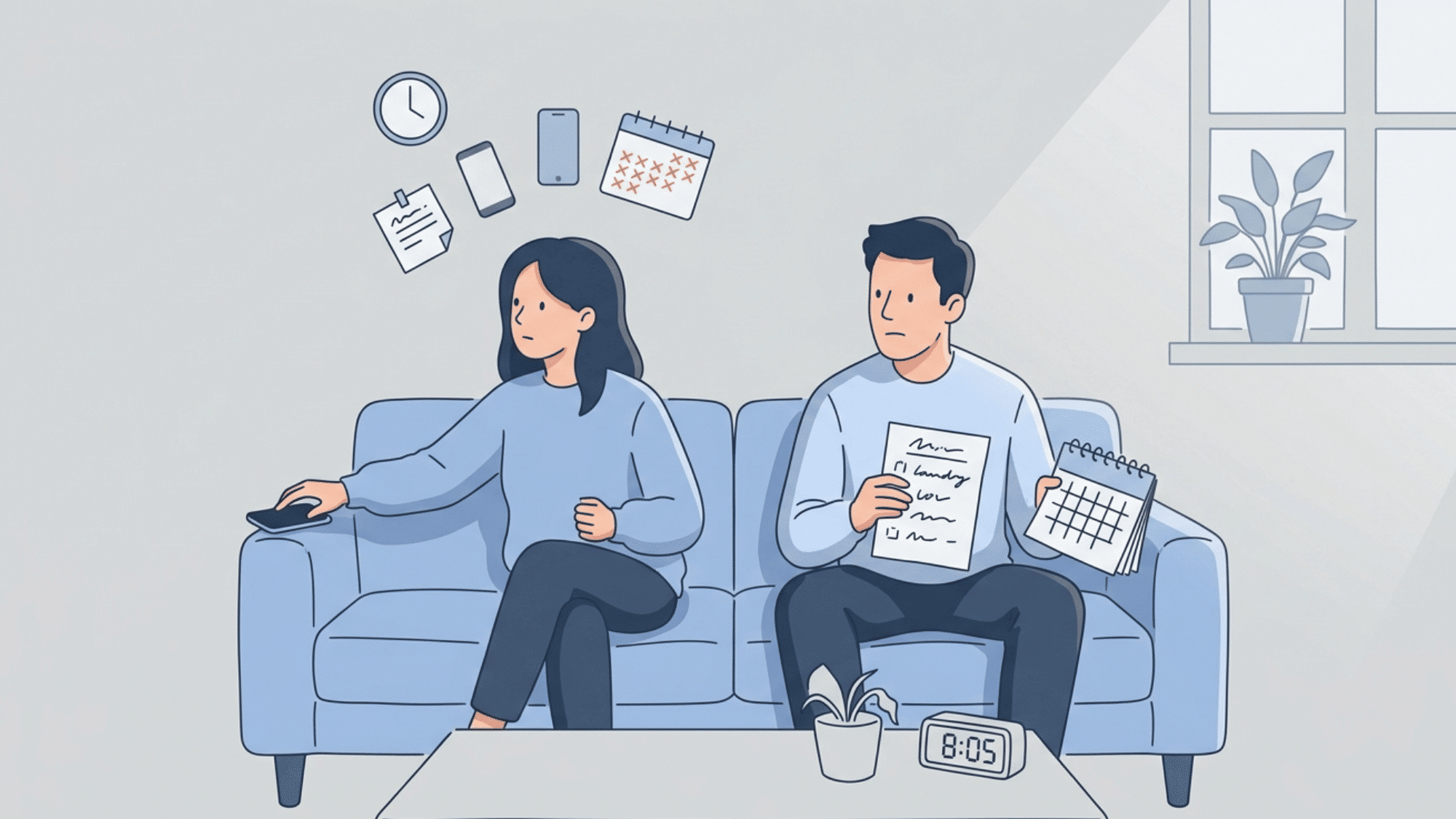 partner with adhd struggling to manage reminders while couple faces communication challenges at home