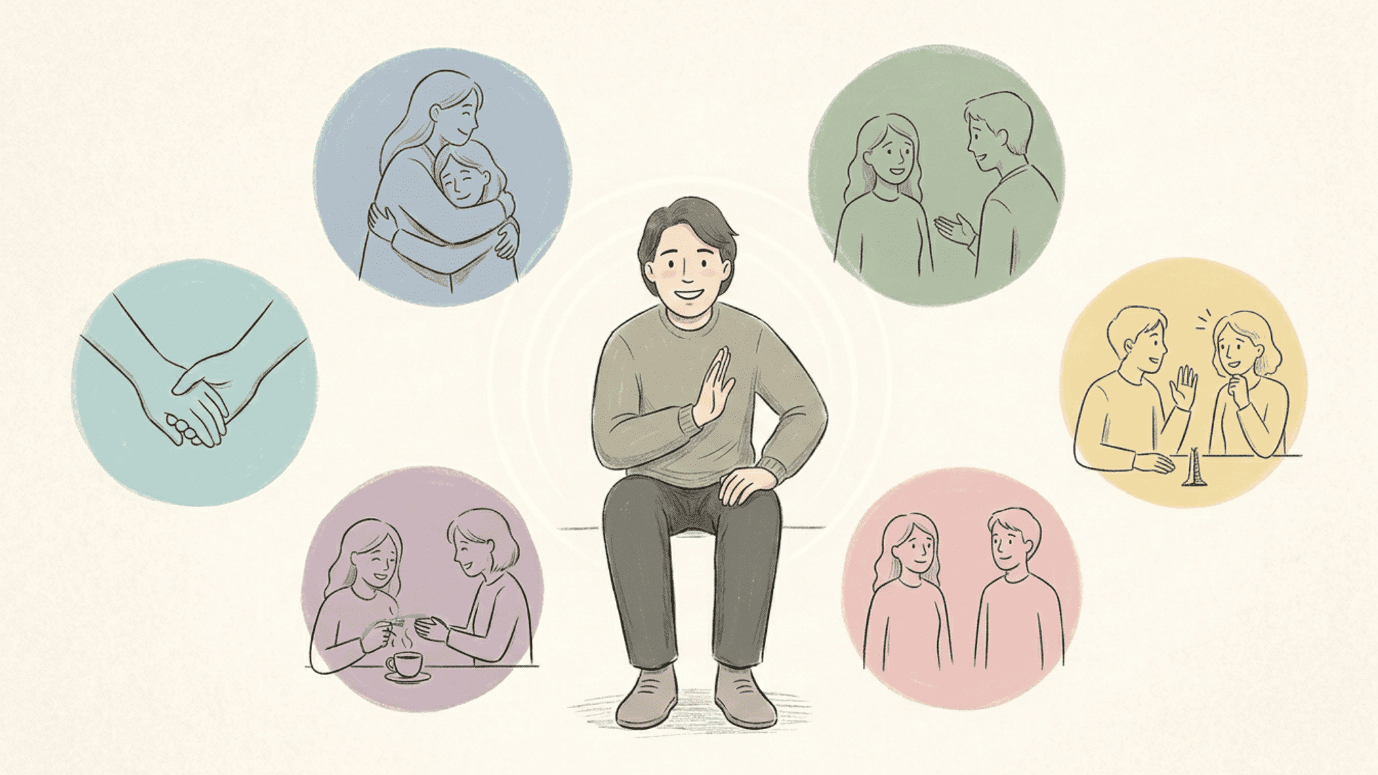 adult practicing healthy boundaries while building supportive relationships and emotional well being