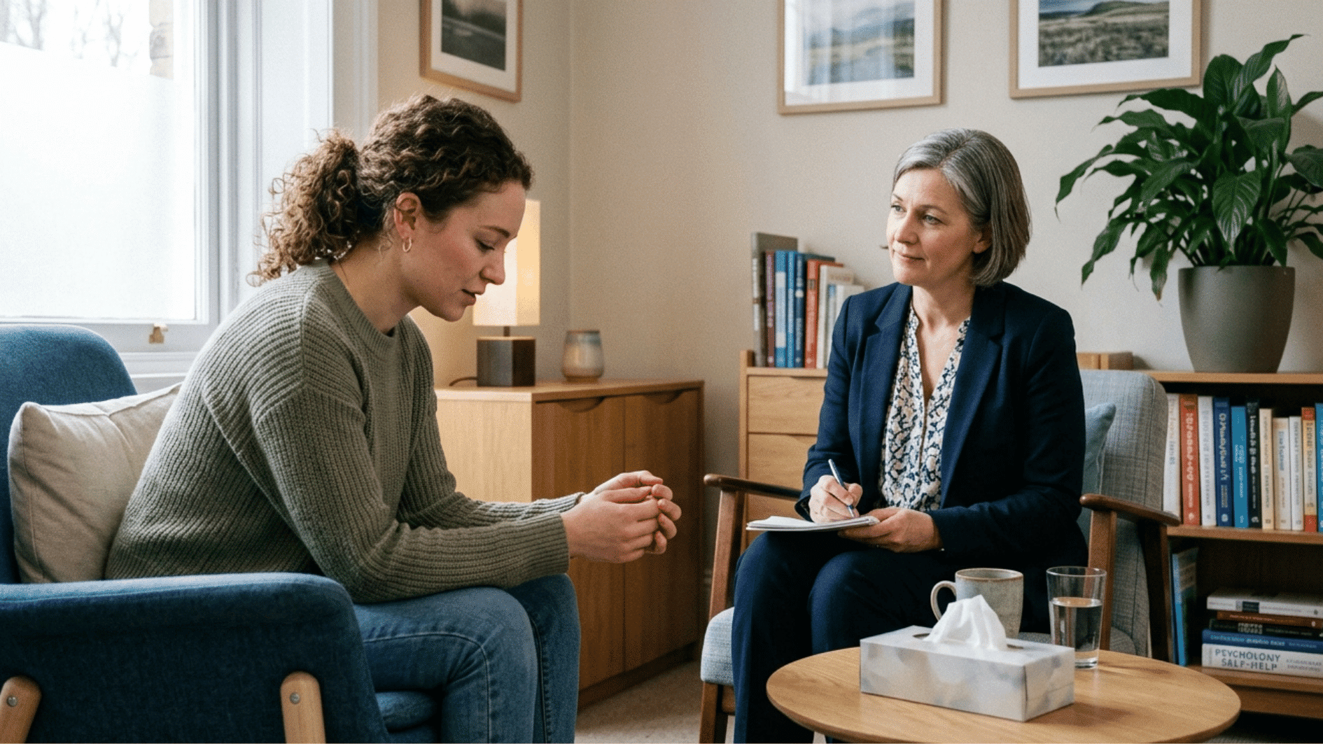 a person taking therapy session for breaking a trauma bond