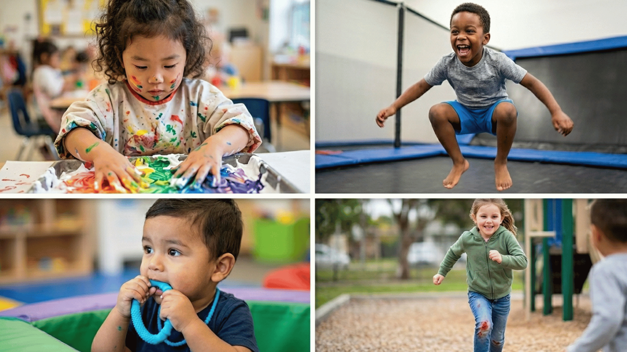 a collage showing the signs and characteristics of sensory seeking behavior