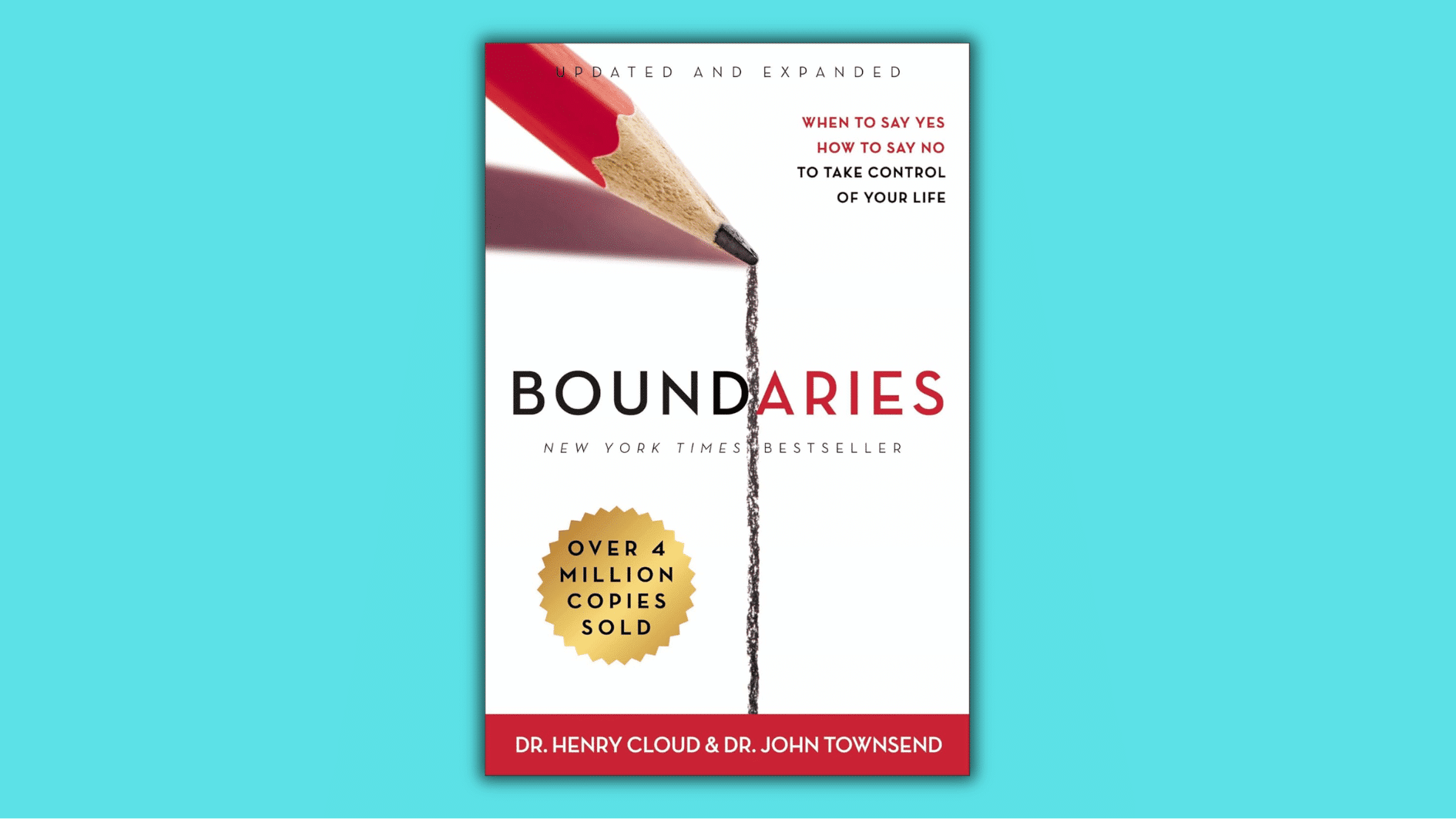 boundaries book cover by henry cloud and john townsend featuring a red pencil drawing a dividing line