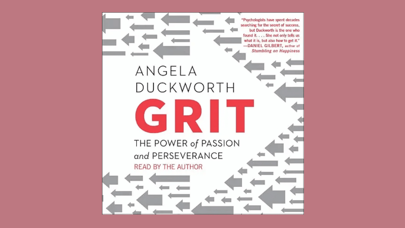 grit book cover by angela duckworth with a light pink background