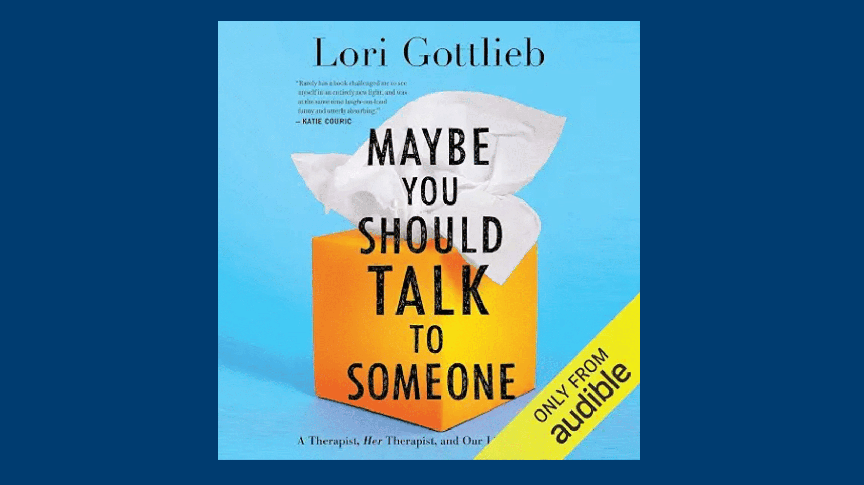 maybe you should talk to someone book cover with tissue box illustration